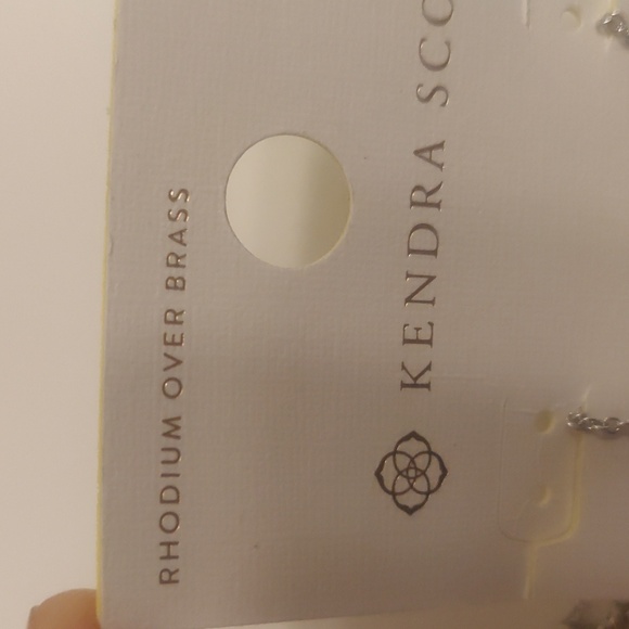 New! Kendra Scott Jaimee metal rhodium over brass Pendant necklace SILVER - Picture 7 of 7